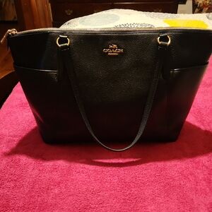 Coach Black Pebbled Leather Tote